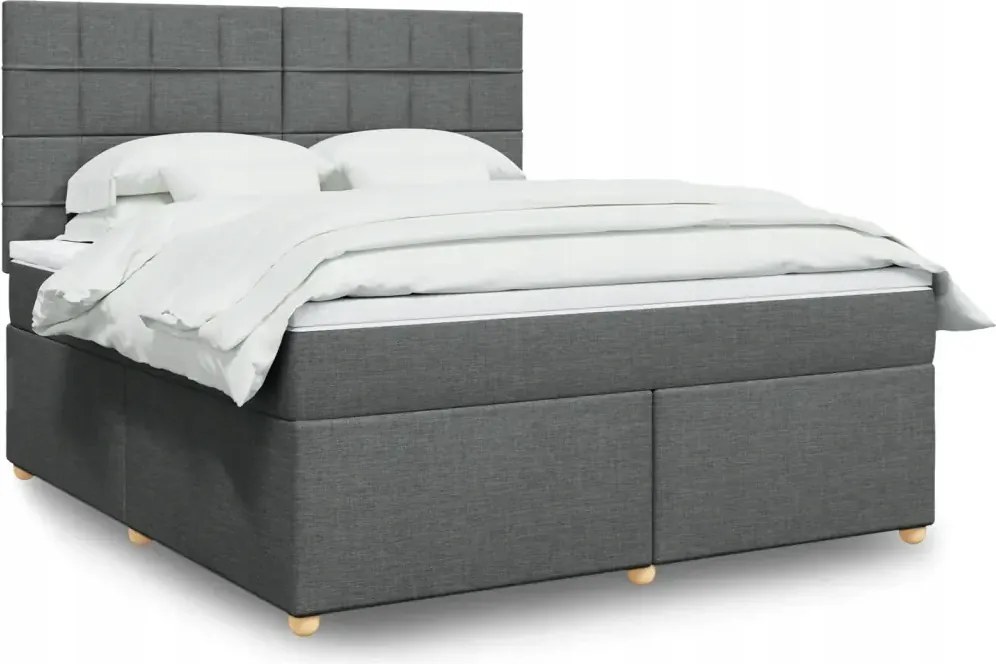 vidaXL Boxspring posteľ s matracom tmavosivá 180x200 cm látka