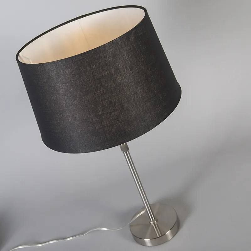 Stolná lampa z ocele s čiernym tienidlom 35 cm nastaviteľná - Parte