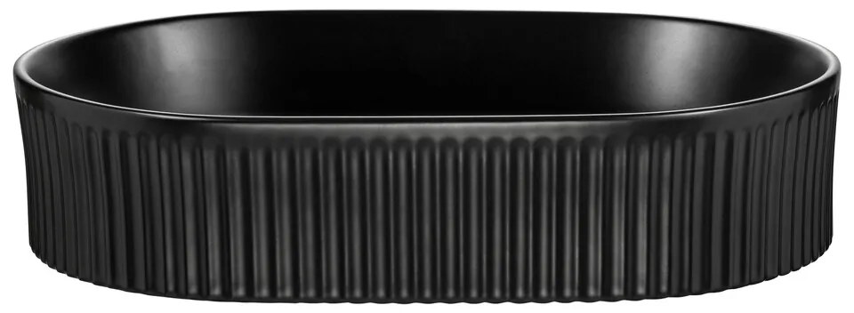 Súprava keramického umývadla s výpustom BEYOND V 48 cm čierna