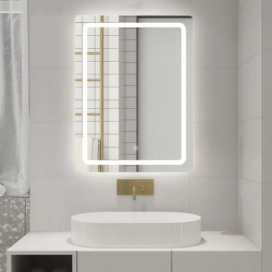 Aqualine Aqualine, SALICA zrkadlo s LED osvetlením 60x80cm, dotykový senzor, stmievateľné, SC080