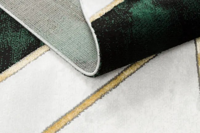 Koberec EMERALD exkluzívny 1015 glamour, styl marmur, geometrický fľaškovo zelený / zlatý
