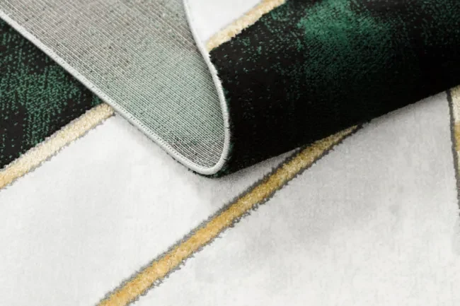 Koberec EMERALD exkluzívny 1015 glamour, styl marmur, geometrický fľaškovo zelený / zlatý