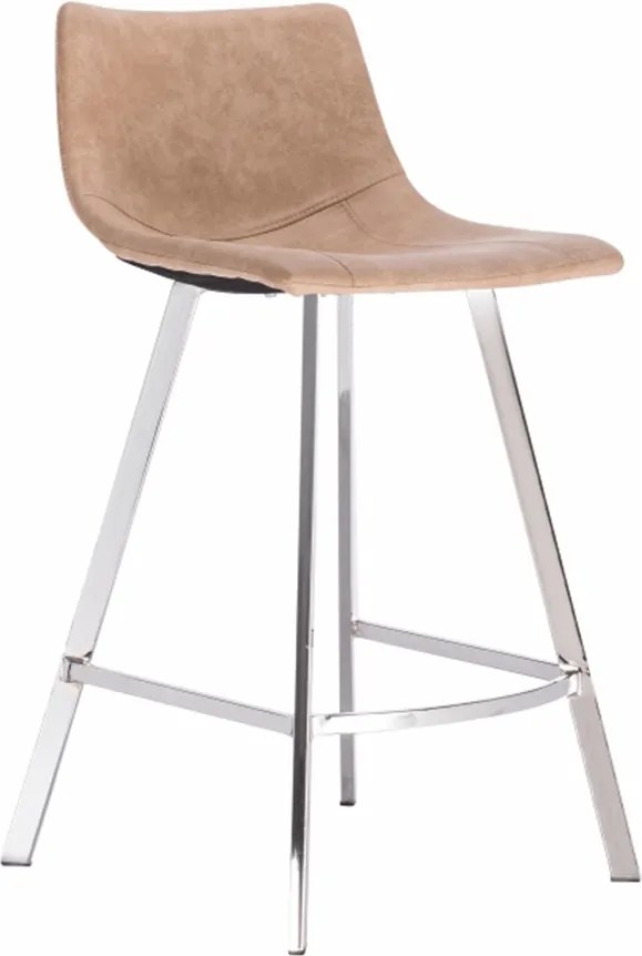 Barová stolička, béžová látka s efektom brúsenej kože, DERON