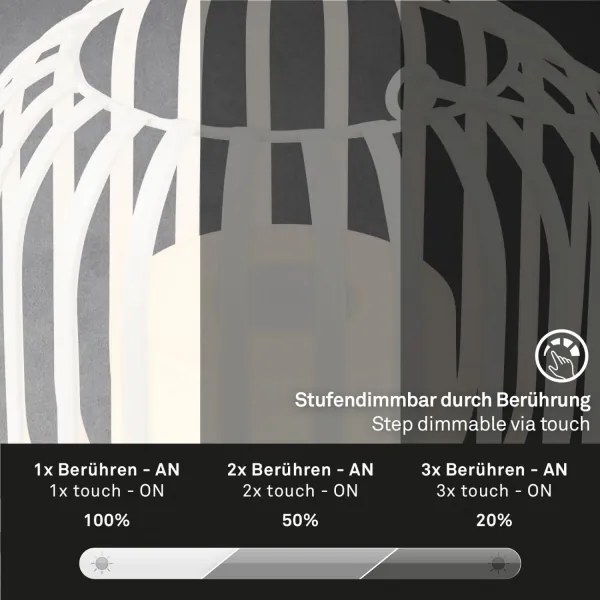Brilo - LED Stmievateľná nabíjacia stolná lampa LED/2W/5V IP44 biela