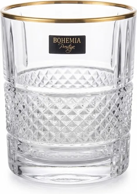 BOHEMIA PRESTIGE ELEGANTE GOLD POHÁR NA WHISKY 340ML SADA 6KS