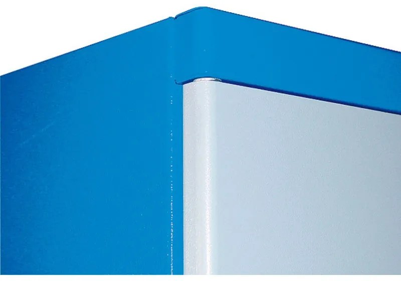 Úzka policová dielenská skriňa na náradie GD, 4 police, zváraná, nosnosť 50 kg, 380 x 380 x 1920 mm