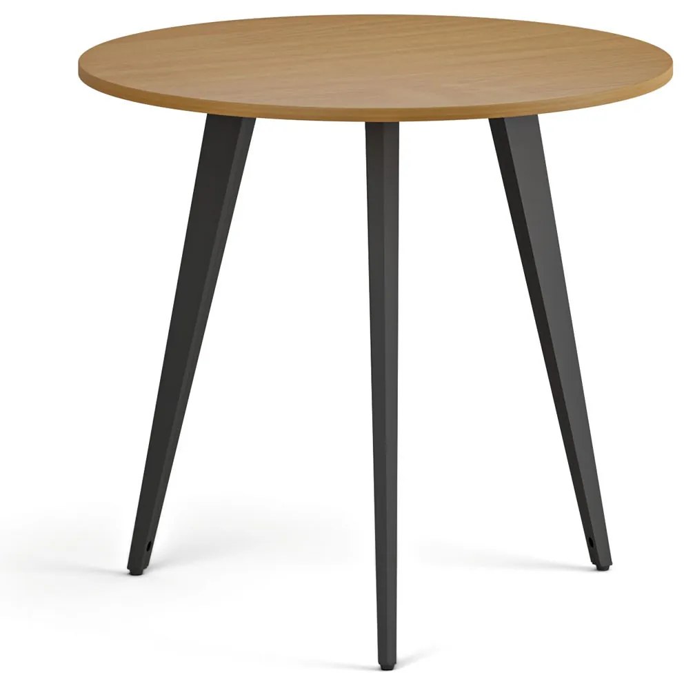 Konferenčný stôl PRIMO VIBE, priemer 80 cm, čierna podnož, buk