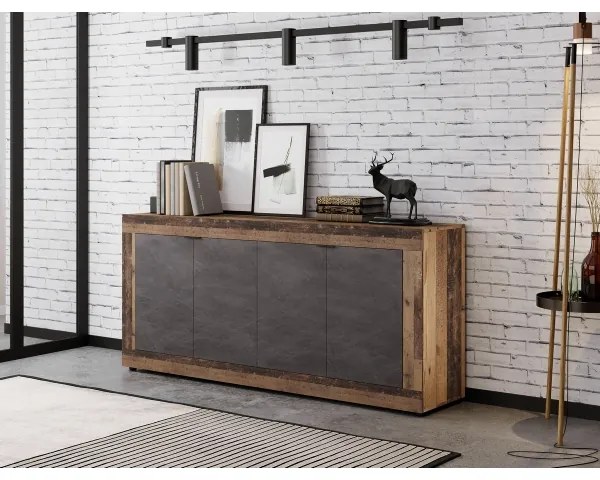 Komoda RUNEA temno rjava/antracit