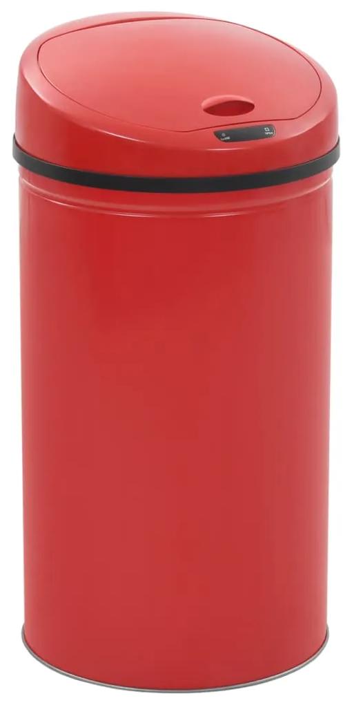 vidaXL Bezdotykový odpadkový kôš 42 l, červený
