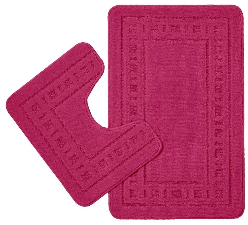 Tmavoružové WC kúpeľňové predložky v súprave 2 ks 50x80 cm Armoni – Catherine Lansfield