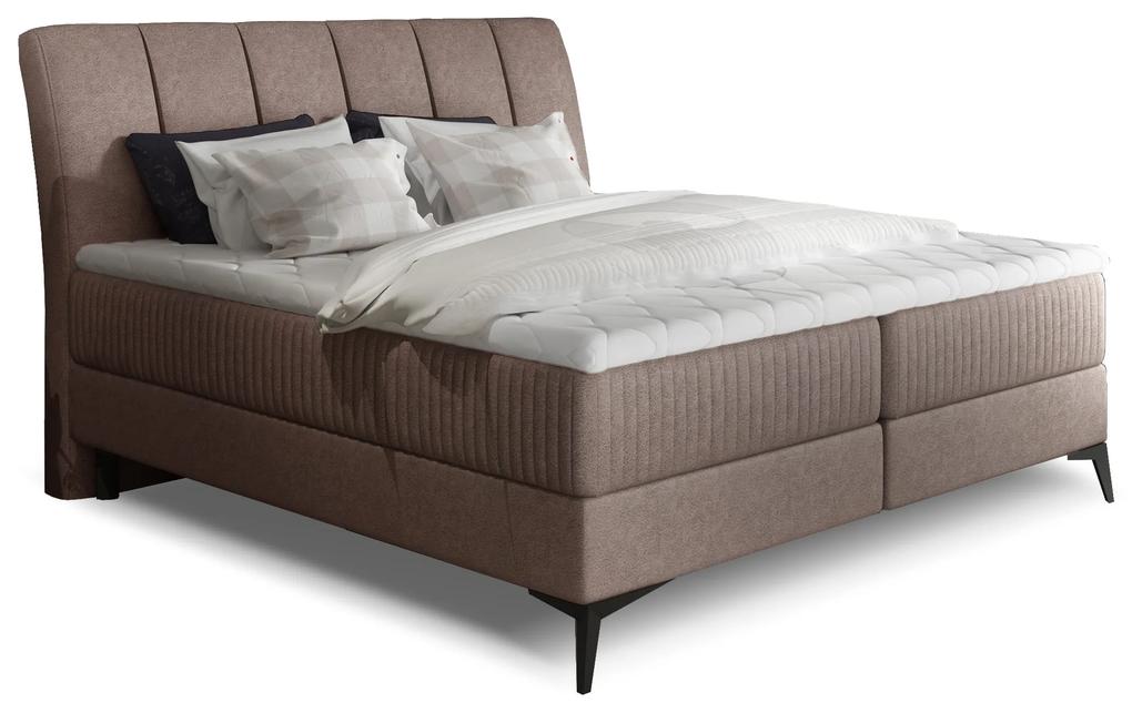 Manželská posteľ Boxspring 180 cm Alberto (hnedá) (s matracmi). Vlastná spoľahlivá doprava až k Vám domov. 1027389
