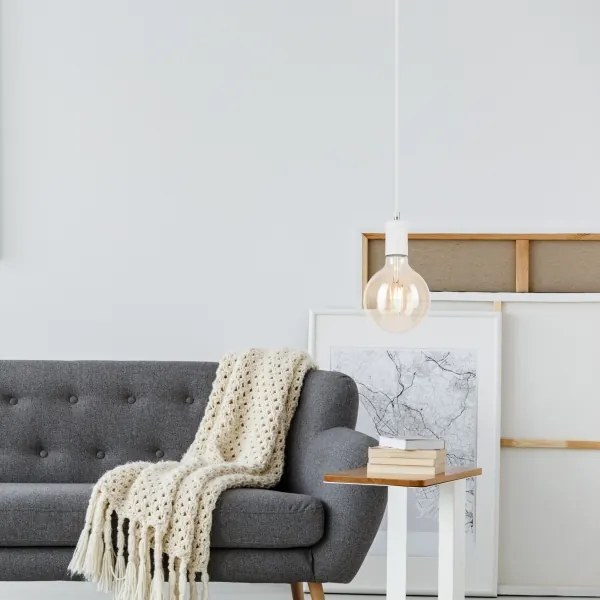 Luster na lanku ASTRID 1xE27/60W/230V biela