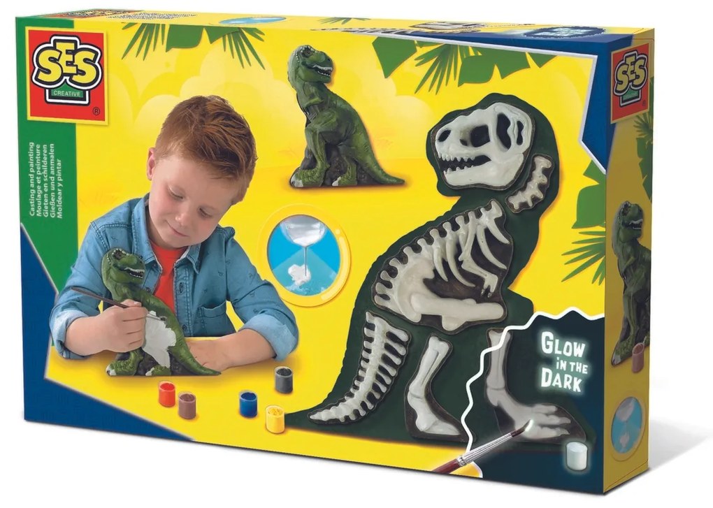 SES CREATIVE Sádrový T-Rex kreativní set k odlévání z gumové formy