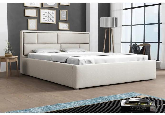 Jednolôžková posteľ s úložným priestorom a roštom 120x200 IVENDORF 2 - krémová