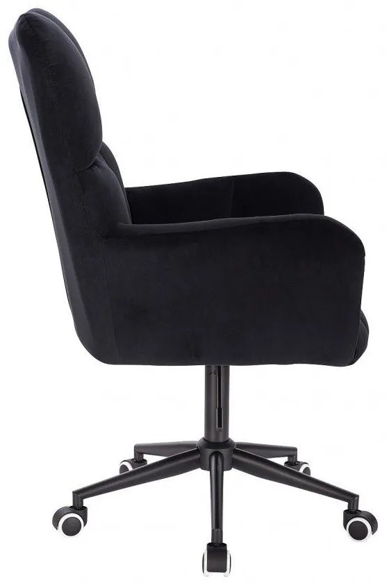 LuxuryForm DESIGN Kreslo AURORA VELUR na čiernej podstave s kolieskami - čierne