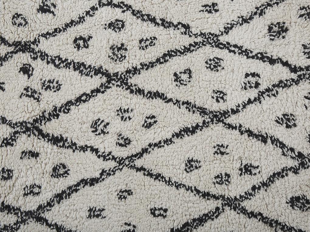 Bavlnený koberec 160 x 230 cm biela/čierna AGADIR Beliani
