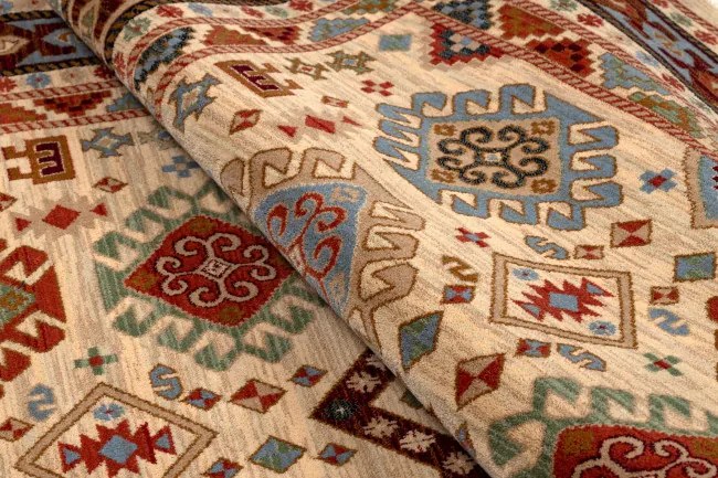 Koberec KESHAN, strapce 6668/53555 béžový / bordový