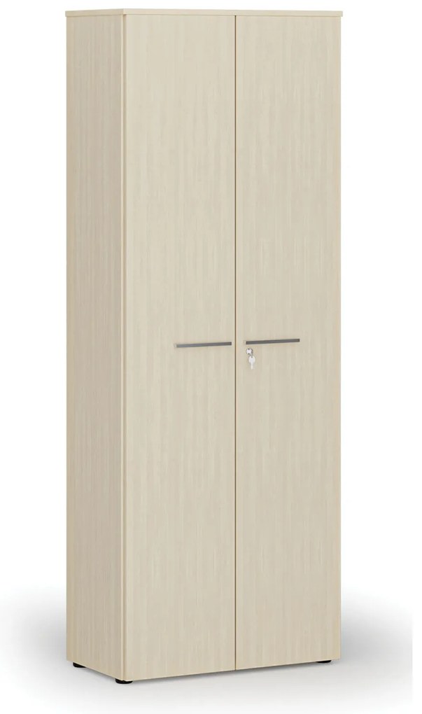 Kancelárska skriňa s dverami PRIMO WOOD, 800 x 420 x 2128 mm, breza
