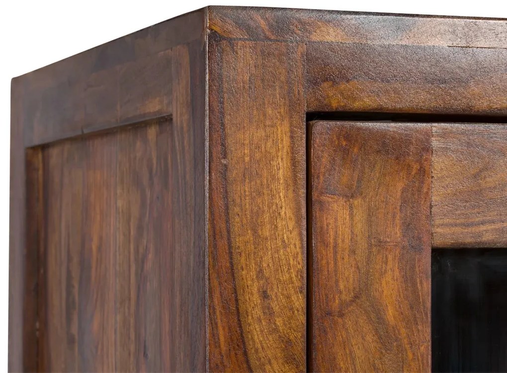 furniture-nabytek.cz - Masivní vitrína Palison dark z palisandru, lakovaná, hnědá