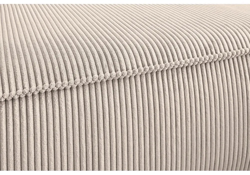 Krémovobiela menčestrová rohová pohovka (pravý roh/do tvaru "U") Nihad modular – Bobochic Paris