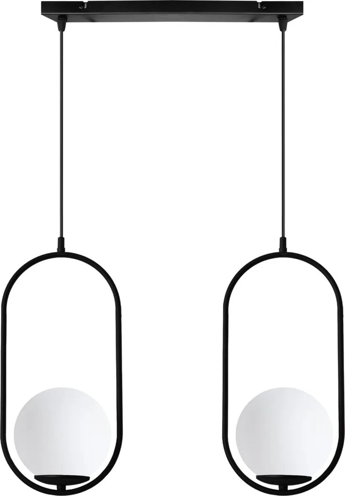Závesné svietidlo Florence, 2x biele sklenené tienidlo, b, UI