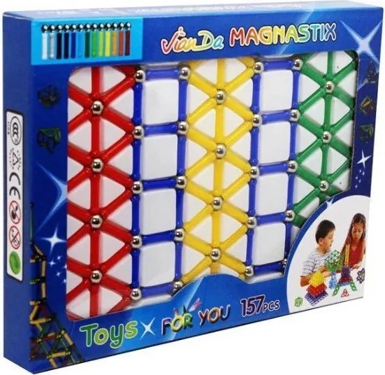 Zaparkorun Kreatívna magnetická stavebnica - súprava 157 dielov