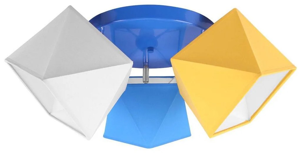 Detské stropné svietidlo Diamond, 3x textilné tienidlo (mix 7 farieb), (výber z 3 farieb konštrukcie - možnosť polohovania), o