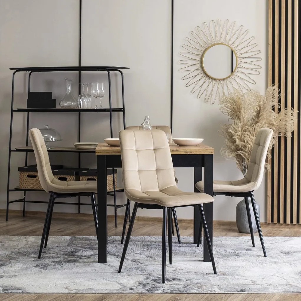 PROXIMA.store - Čalúnená jedálenska stolička PERU FARBA: tyrkysová, FARBA NÔH: čierna