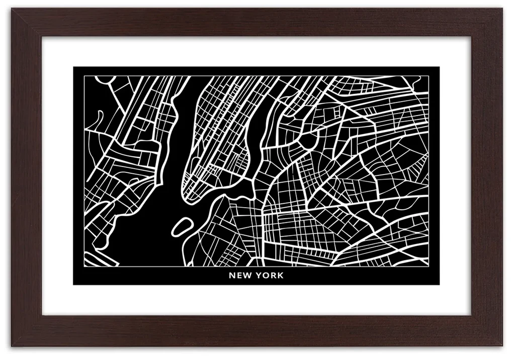 Gario Plagát City plan New York Farba rámu: Bez rámu, Rozmery: 60 x 40 cm