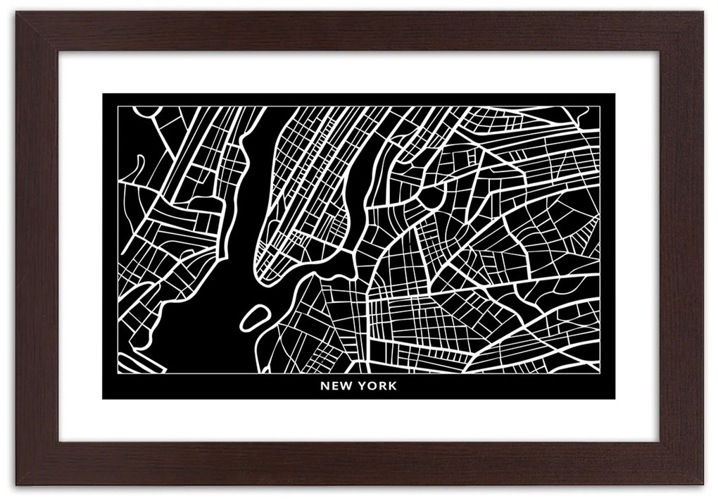 Gario Plagát City plan New York Farba rámu: Bez rámu, Rozmery: 90 x 60 cm