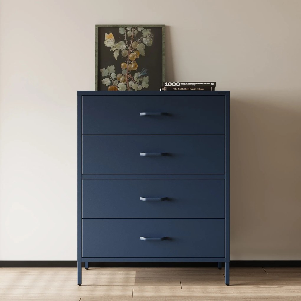 Komoda CARLA, 800 x 1015 x 400 mm, Modern: tmavomodrá farba