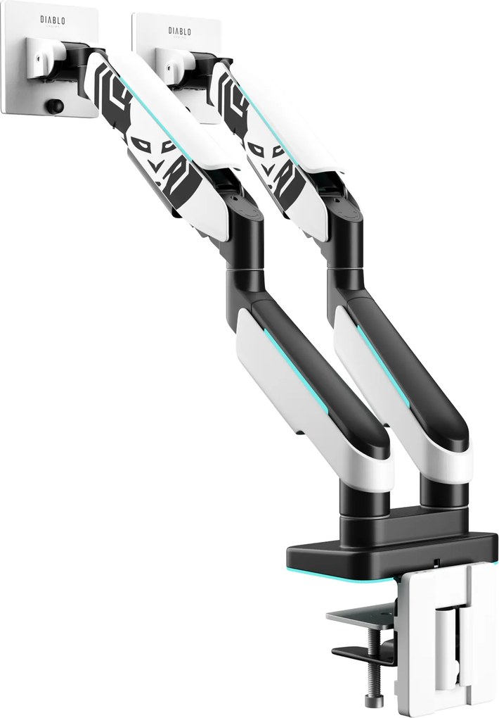 Držiak na dva monitory 35" RGB, bielo-čierny: Diablo X-Arm Dual