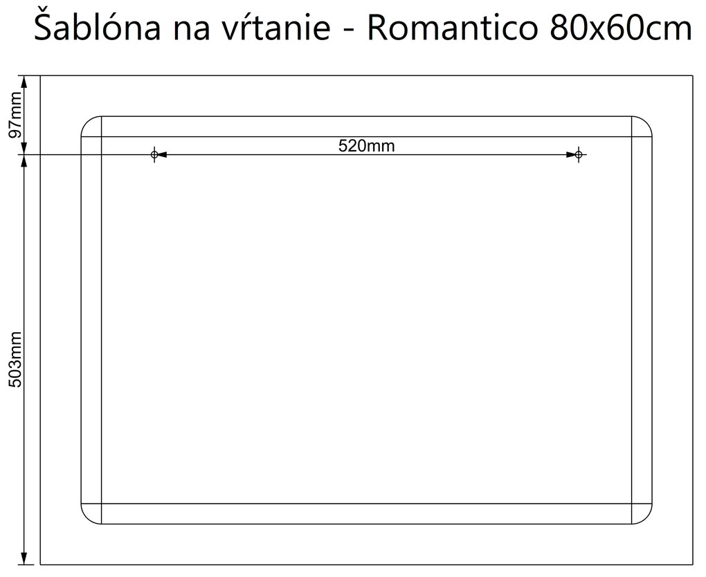 LED zrkadlo Romantico 80x60cm neutrálna biela - diaľkový ovládač Farba diaľkového ovládača: Biela