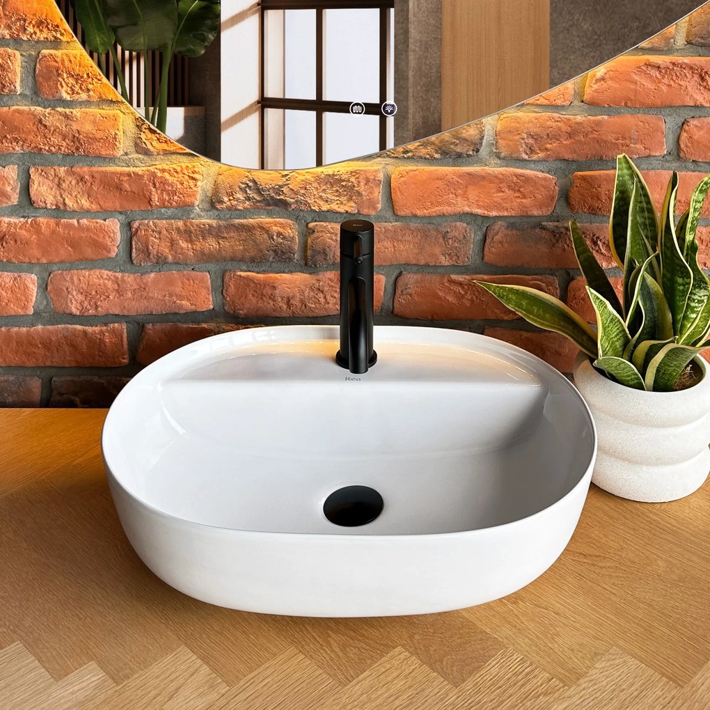 Keramické umývadlo na dosku REA AURA biele