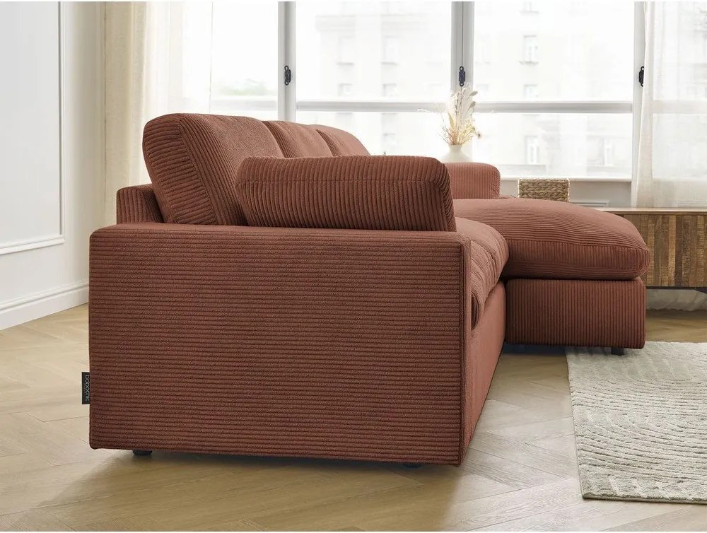 Oranžová menčestrová rohová pohovka Belair – Bobochic Paris