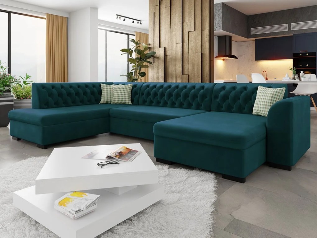 Veľká sedačka do obývačky Valdero, Dostupné poťahy: Magic Velvet 2227 + Magic Velvet 2227 + Evo 29, Strana: Ľavá