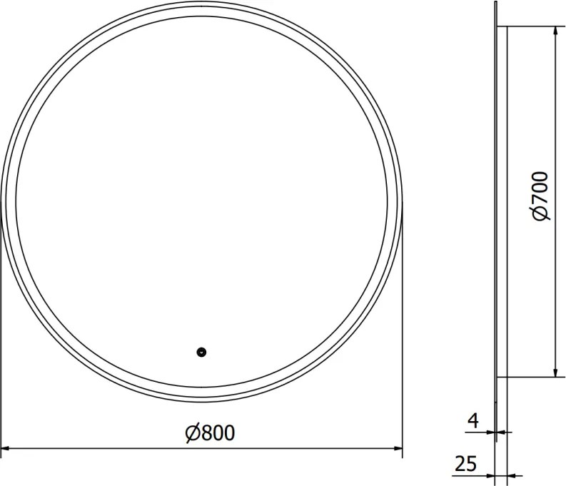 Mexen Gobi, LED okrúhle kúpeľňové zrkadlo s podsvietením 80 cm, 6000K, ochrana proti zahmlievaniu, 9801-080-080-611-00