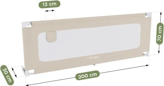 Bezpečnostná zábrana na posteľ Cover 40 béžová 200 cm
