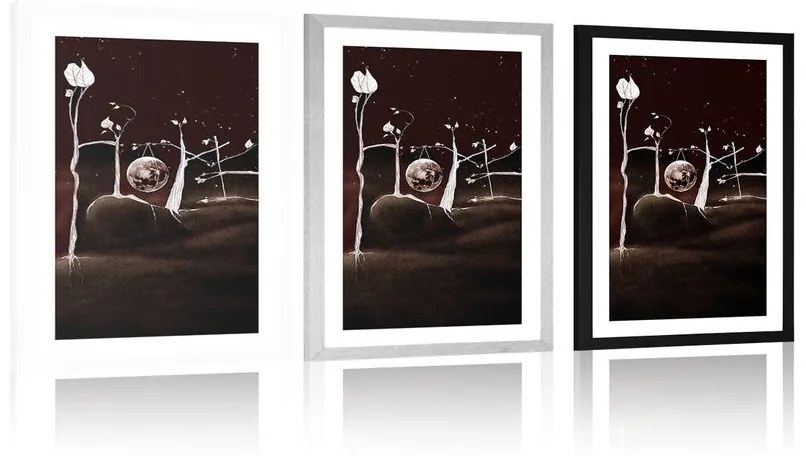 Plagát s paspartou dvojznačný nápis - 60x90 white
