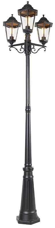 Vonkajšia lampa čierna 220 cm 3-svetlo IP44 - Havana