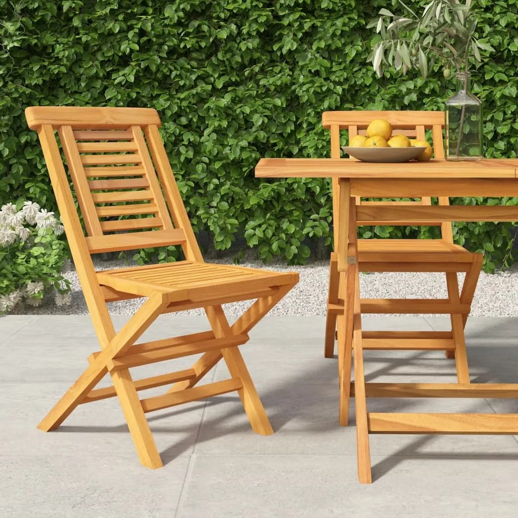 Skladacie záhradné stoličky 2 ks 47x63x90 tíkový masív 362755