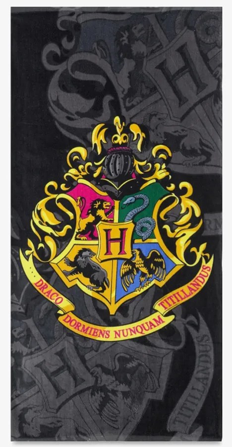 DETSKÝ BAVLNENÝ UTERÁK HARRY POTTER 70X140 CM VZOROVANÁ