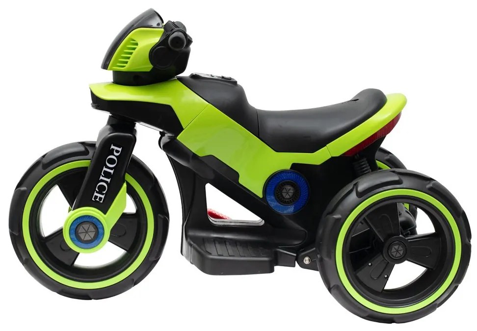 Detská elektrická motorka Baby Mix POLICE zelená