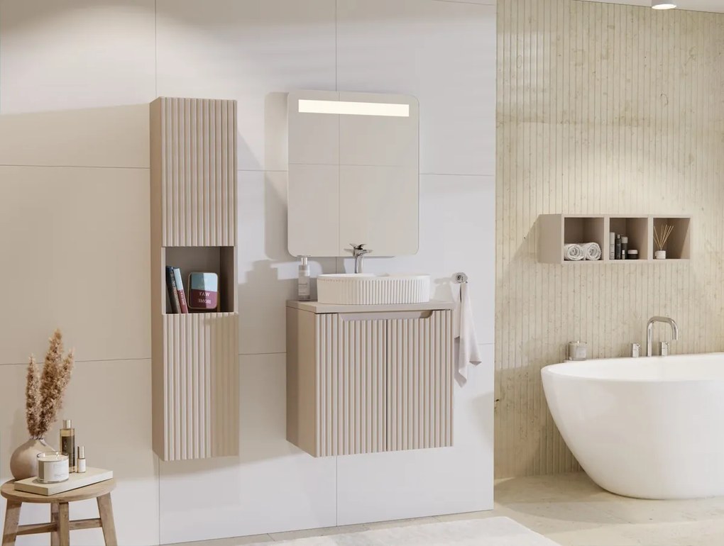 Závesná skrinka Nova Cashmere I s doskou 60 cm kašmírová