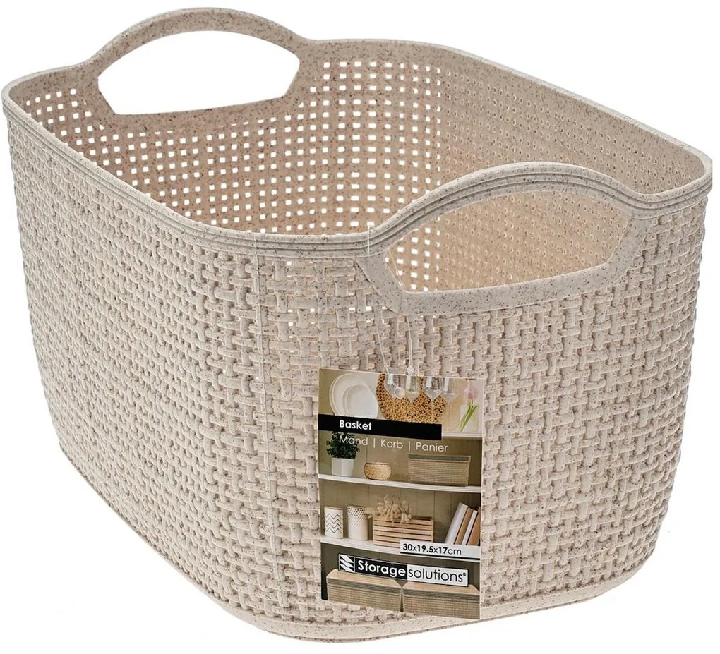 Storage Solutions Úložný kôš Beige3, 19x17x30 cm