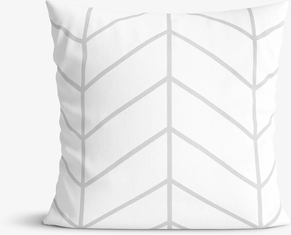 Goldea bavlnená obliečka na vankúš - sivý cikcak na bielom 70 x 90 cm