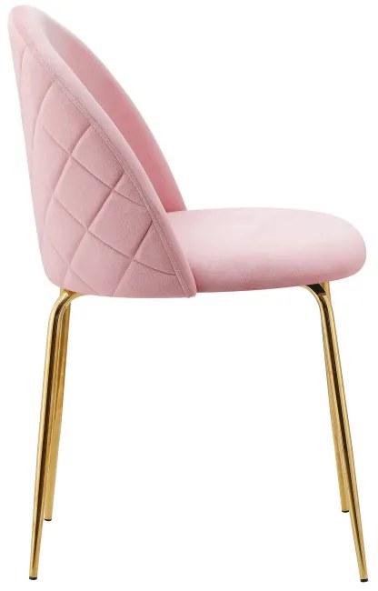Jedálenská stolička FARGO zamatová, zlatá / ružová