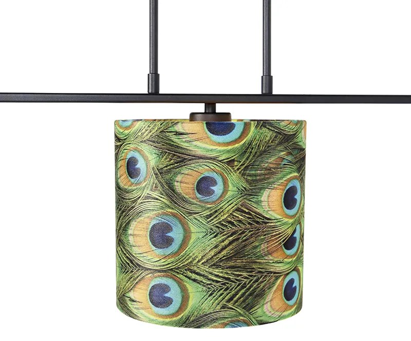 Závesné svietidlo s plyšovými tienidlami páv s zlatom 20 cm - Combi 3 Deluxe