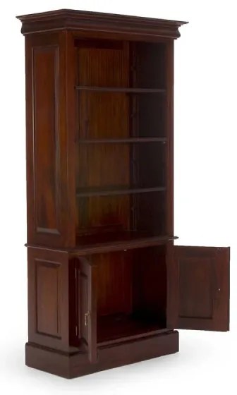 furniture-nabytek.cz - Masívna knižnica Cambridge III z mahagónu, lakovaná, hnedá – 90×40×182 cm