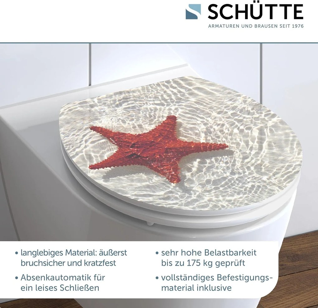 Eisl Sanitär WC sedadlo MDF Soft Close Red Starfish High Gloss 80541